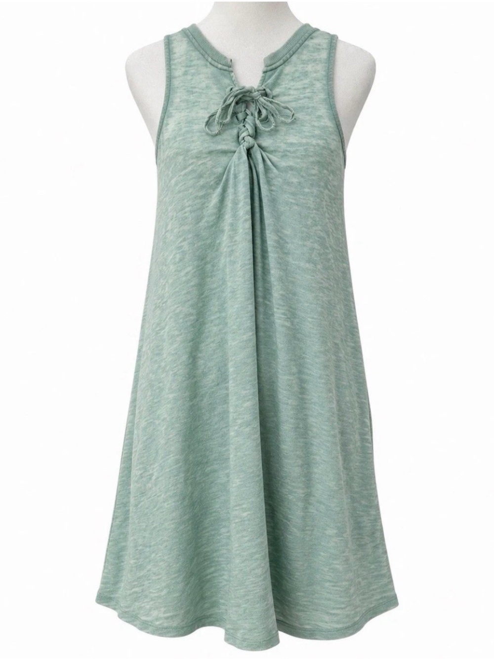 Z Supply All Tied Up Lace Up Tank Slub Dress M Pockets
